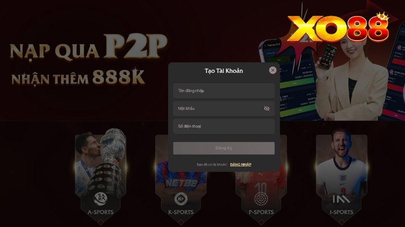 Biểu mẫu thông tin tạo acc của nhà cái chỉ yêu cầu bet thủ điền 3 mục cực cơ bản